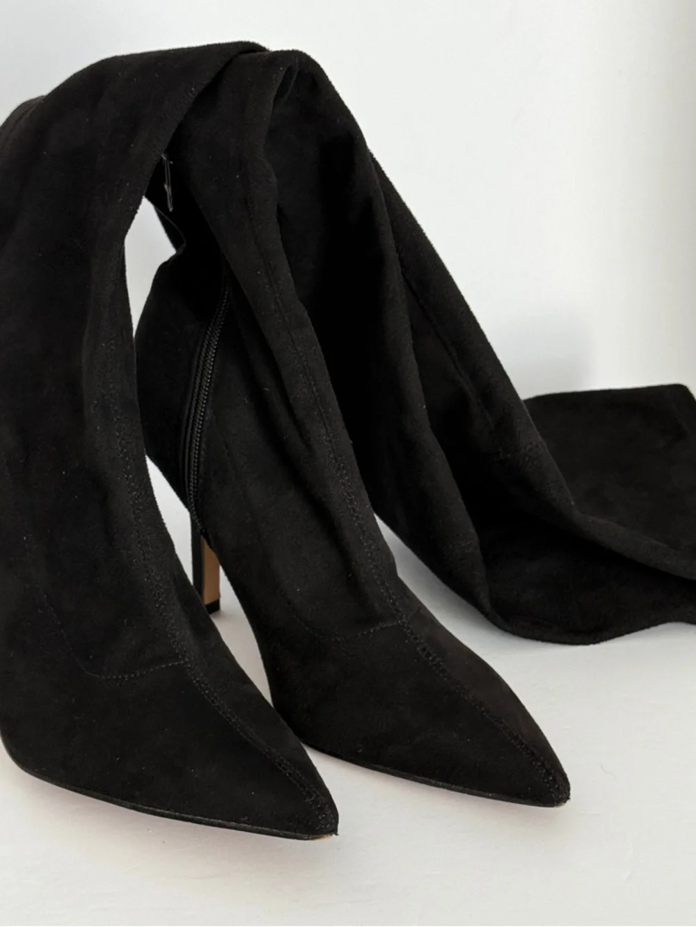 Marc Fisher Black Over-the-Knee Pointed-Toe Stiletto Boots Size 7.5M